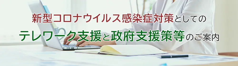 新型コロナウイルス感染症対策としてのテレワーク支援と政府支援策等のご案内